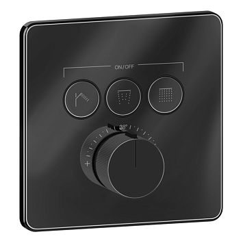 Gessi HI-FI Comfort Смеситель настенный встраиваемый, термостатический, с 3 запорными кнопками, Black Metal PVD