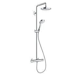 Душевая система Hansgrohe Croma Select S 180 Showerpipe,, верхний душ 187мм, с ручным душем и смесителем, цвет: белый/хром купить в Москве: интернет-магазин StudioArdo