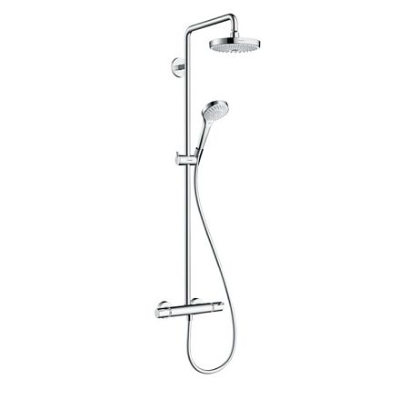 Душевая система Hansgrohe Croma Select S 180 Showerpipe,, верхний душ 187мм, с ручным душем и смесителем, цвет: белый/хром