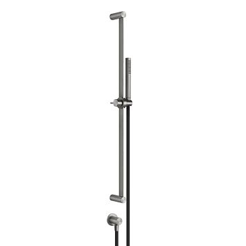 Gessi 316 Штанга в комплекте с душевой лейкой с легкой очисткой, шланг 1,50 м, вывод воды из стены, steel brushed