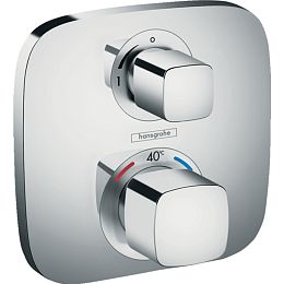 Смеситель термостатический Hansgrohe Ecostat E с запорным вентилем, 1 источник, внешняя часть, цвет: хром купить в Москве: интернет-магазин StudioArdo