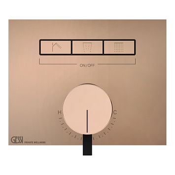 Gessi Hi-Fi Смеситель для душа, с включением до 3 источников одновременно (внешняя часть), Copper PVD