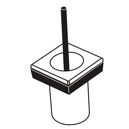 Cielo Держатель для ерша WC (стакан-подставка, белая. Ручка в черном матовом цвете)