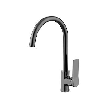 Nemo NM-1331-BGM Смеситель для раковины с донным клапаном, поворотный излив BRUSH GUN METAL