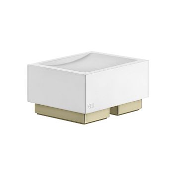 Gessi Rettangolo Мыльница настольная белая, Brass Brushed PVD