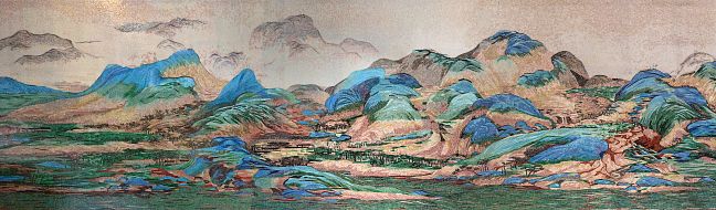 Панно ART NATURA - Горы и Воды на Тысячу Ли, размер: 15 360 х 2 680 см, стеклянная мозаика