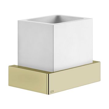 Gessi Rettangolo Стакан настенный белый, Brass Brushed PVD
