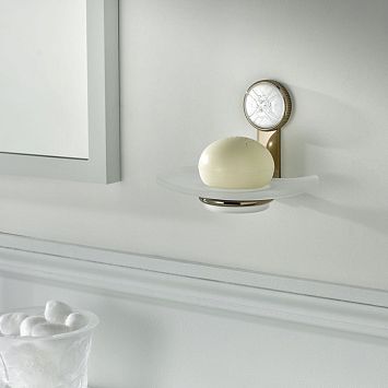 THG Hirondelles Мыльница подвесная, стеклянная, цвет: Umber color PVD