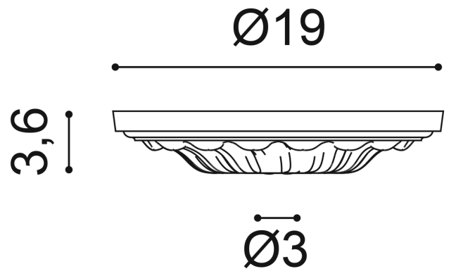 Декоративный элемент Orac Décor R11 пуротач 19,0 x 19,0 x 3,6