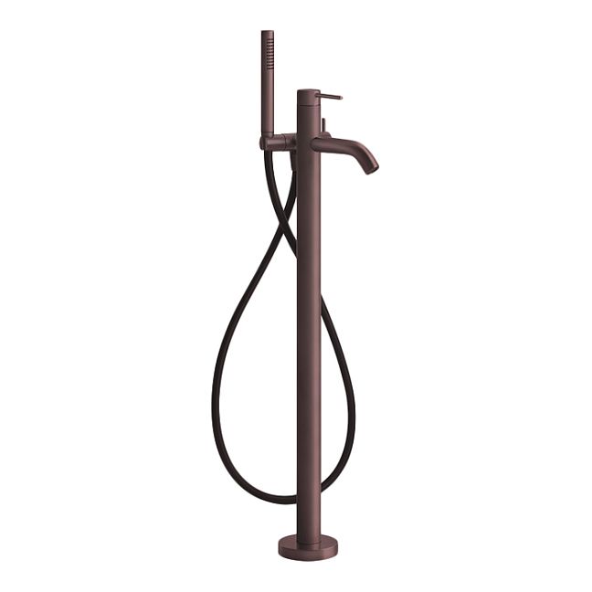Gessi 316 Напольный смеситель для ванны с душевой лейкой (внешние части), brushed copper pvd