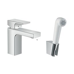 Hansgrohe Vernis Shape Смеситель для раковины однорычажный 100 с гигиеническим душем и шлангом 160 см хром 71216000 купить в Москве: интернет-магазин StudioArdo