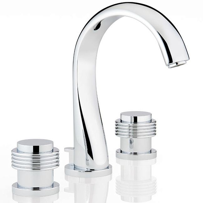 THG Diplomate grooved rings Смеситель для раковины на 3 отверстия, с донным клапаном, цвет: хром