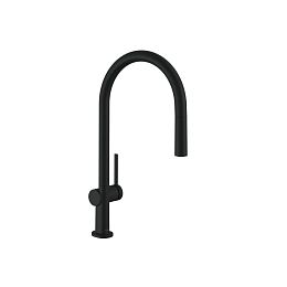 Hansgrohe Talis M54 Кухонный смеситель однорычажный 210 с вытяжным изливом 1jet черный 72802670 купить в Москве: интернет-магазин StudioArdo