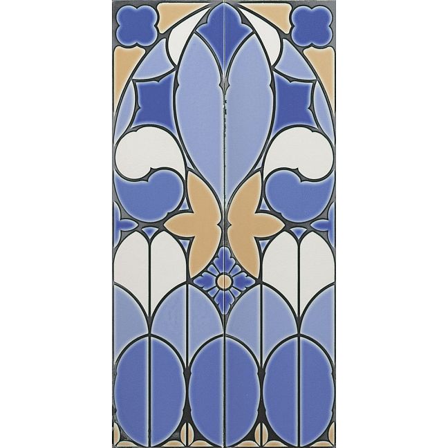 Керамическая плитка Ceramiche Grazia Venice Pannello Fenice Cobalt Craquele (2 pz) 40x80
