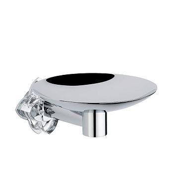 THG P&eacute;tale de cristal clair Мыльница металлическая &oslash; 15см., подвесная, цвет: хром/прозрачный хрусталь