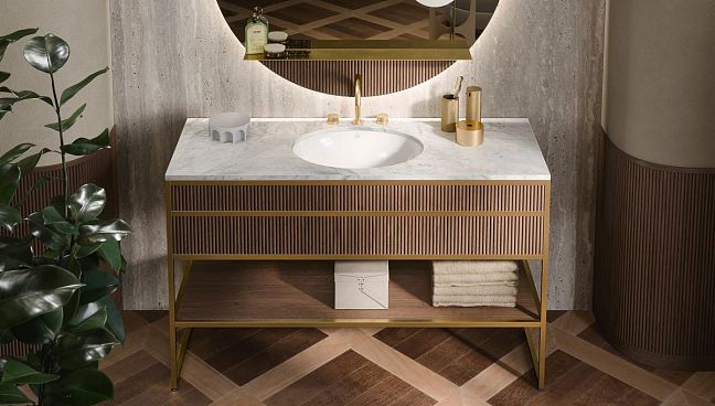 Oasis Academy Комплект Орех и сатиновое золото L140 x W53 x H84 cm