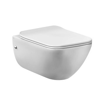 Gessi Origini Total Look Унитаз подвесной 474х358х350 мм, с сиденьем микролифт, петли хром, с сифоном, Matt White Ceramic