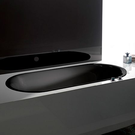 BETTE Lux Oval Ванна встраив. овальная с шумоизоляцией 190x90x45 см, с покр.Glaze Plus/анти-слип, черный матовый 035
