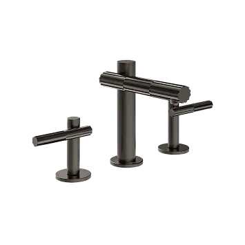 Gessi Incastri Смеситель для раковины на три отверстия, без донного клапан, цвет 707 Black Metal Brushed PVD