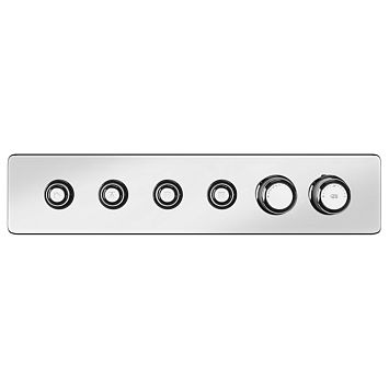 Gessi Hi-Fi Eclectic Смеситель для душа настенный встраиваемый, термостатический, с 4 запорными кнопками, Хром