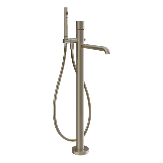 Gessi Habito Unito Смеситель для ванны напольный, однорычажный, Finox Brushed Nickel