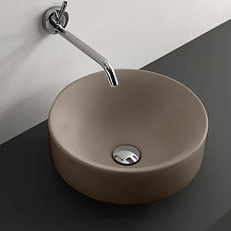 Раковина Kerasan  Cento  45 см, без отв., круглая, без перелива, накладная/встраиваемая, цвет: Nocciola купить в Москве: интернет-магазин StudioArdo