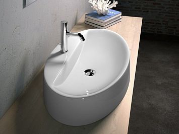 РАКОВИНА OLYMPIA NICOLE С 1 ОТВЕРСТИЕМ LAVABO 75  cm APPOGGIO НАКЛАДНАЯ 15 кг   75х45х12 см