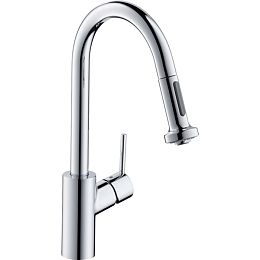 Смеситель для кухни Hansgrohe Talis M52 на 1 отв, поворотный и выдвижной излив 2jet, цвет: хром купить в Москве: интернет-магазин StudioArdo