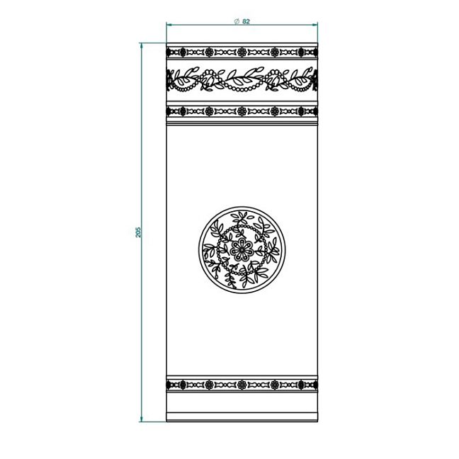 THG MARQUISE BLANC DECOR PLATINE Ваза керамическая, настольная, декор платина, цвет: белый