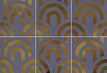 Керамическая плитка Vives Hanami Indigo Oro Takada Matt Metall 23x33,5