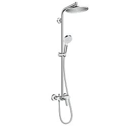 Ручной душ Hansgrohe Crometta S 240 SHP смеситель одноры. для ванны + стойка с верхним душем d240мм + со шлангом 160мм, цвет хром (Спеццена по акции!) купить в Москве: интернет-магазин StudioArdo