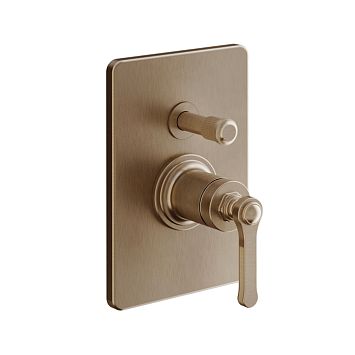 Gessi Venti20 Смеситель встраиваемый, однорычажный, с переключателем на 2 положения, внешняя часть, Copper Brushed PVD