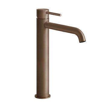 Gessi 316 Смеситель для раковины на 1 отверстие, высокий h=305мм, без донного клапана, излив 155мм, brushed copper pvd