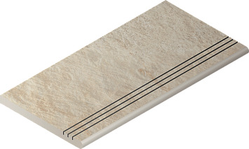 Italon Керамогранитная ступень Magnetique Х2 Gradino Round White 30х60 Grip