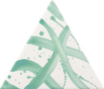 Керамическая плитка Petracers Triangolo Splash Verde Su Bianco 17x17