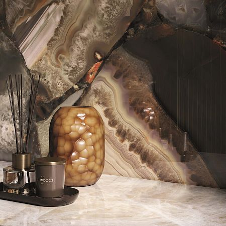 Керамогранит Emil Ceramica Tele di Marmo Precious Agate Brown Full Lappato Rett 120x278cm; 6,5mm