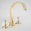 THG Mandarine clear crystal Смеситель для раковины на 3 отверстия, с донным клапаном, цвет: полированное золото