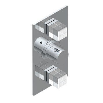 Накладка  THG Soho с ручкой регулировки температуры и двумя маховиками для термостатического смесителя 5400AE
