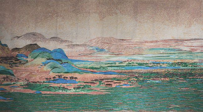 Панно ART NATURA - Горы и Воды на Тысячу Ли, размер: 15 360 х 2 680 см, стеклянная мозаика