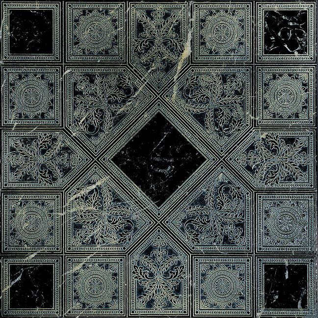 Мраморная плитка Akros Axioma Tonos OLD Nero Marquinia 40x40