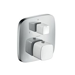 Смеситель для душа Hansgrohe PuraVida термостатический, с переключателем потоков, 2 источника, внешняя часть, цвет: хром купить в Москве: интернет-магазин StudioArdo