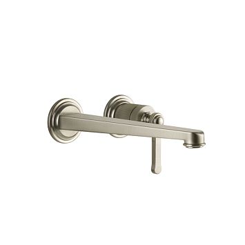 Gessi Venti20 Смеситель для раковины настенный, встраиваемый, однорычажный, излив 243 мм., внешняя часть, Finox Brushed Nickel