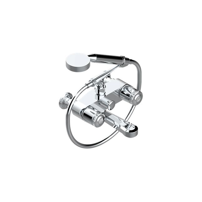 THG CORVAIR FIOR DI BOSCO Смеситель для ванны настенный, с ручным душем и шлангом 1500 мм., цвет: хром
