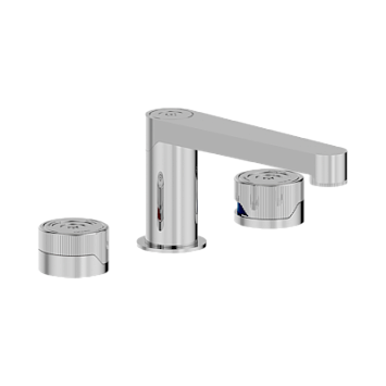 Смеситель для раковины THG Zoom.5 на три отверстия устанавливаемый на борту с донным клапаном