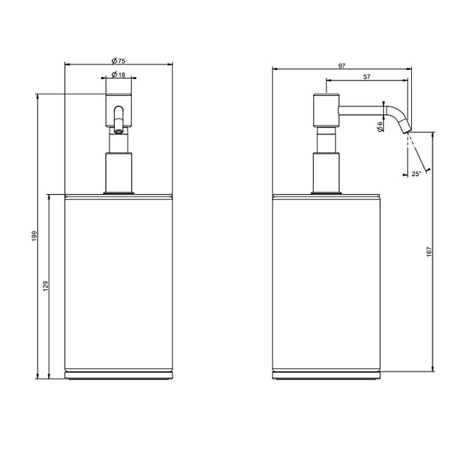 Gessi Tondo Дозатор для жидкого мыла настольный черный, Finox Brushed Nickel