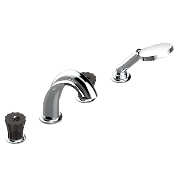 Смеситель для ванны  THG Mille Nuits - Brume crystal набортный на 4 отв. с изливом ГОЛИАФ