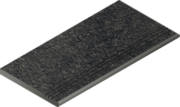 Italon Керамогранитная ступень Room X2 Gradino Round DX Black 30x60 Grip