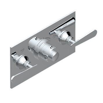 Накладка THG Dean с ручкой регулировки температуры и двумя маховиками для термостатического смесителя с горизонтальной установкой