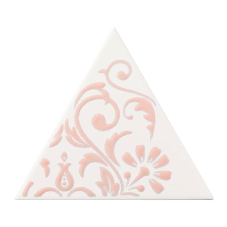Керамическая плитка Petracers Triangolo Ricciolo Rosa Su Bianco 17x17