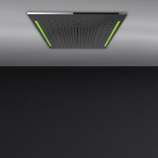 Gessi Rettangolo Colour Встр. часть душ. системы 500х500 мм, 3 режима, хромотерапия, пульт ДУ, блестящая сталь (без панели 57977 и блока RIR5402)